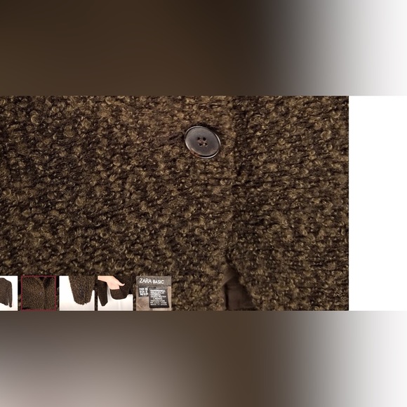 Zara Basic jacket nubby olive green & black size 6 - Picture 2 of 6